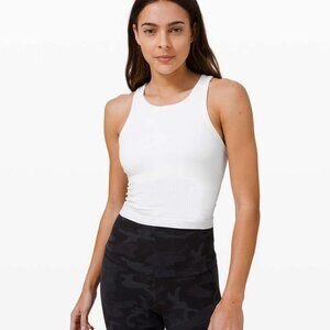 Lululemon Ebb to Street Cropped Racerback Tank Top White (Size 6) Athleisure